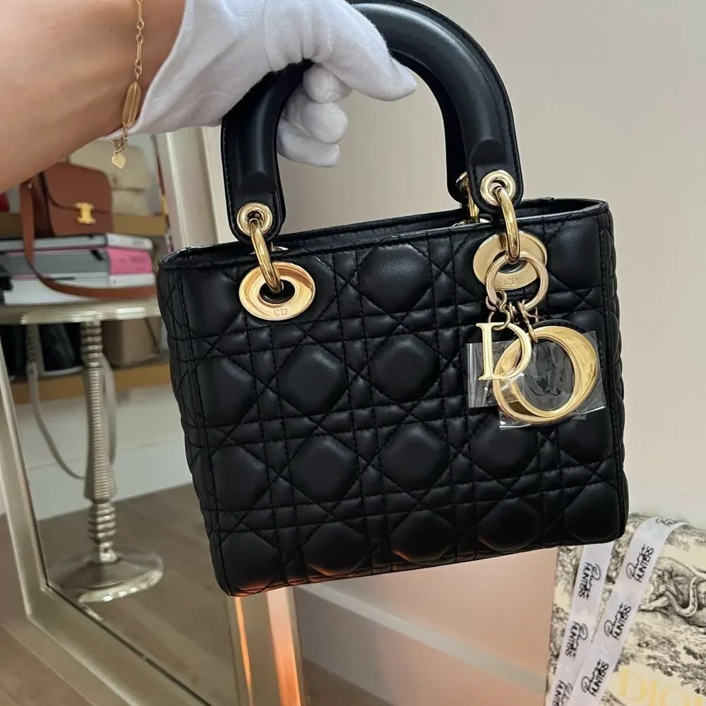 100% authentic Dior lady dior small 3 badge my abc black GHW - Picture 5 of 12